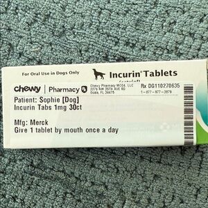 Incurin tablets for dog bladder control. Once daily . One box =30 tablets.